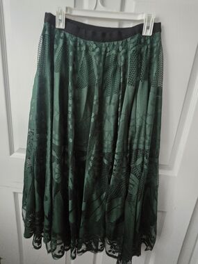 Green Lace A-Line Women's Skirt